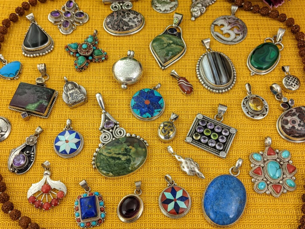 Large selection of pendants from the Himalayas.